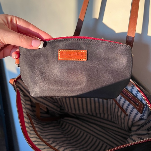 Dooney & Bourke Wayfarer Zip Tote & Coin Pouch in Black Nylon with Leather Trim - Picture 12 of 14